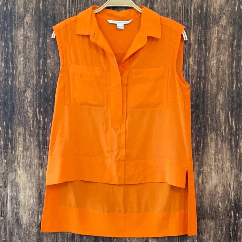 Diane Von Furstenberg orange silk tank